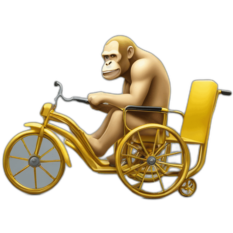 furious vladimir putin monke holding a banana rides golden toilet wheelchair emoji