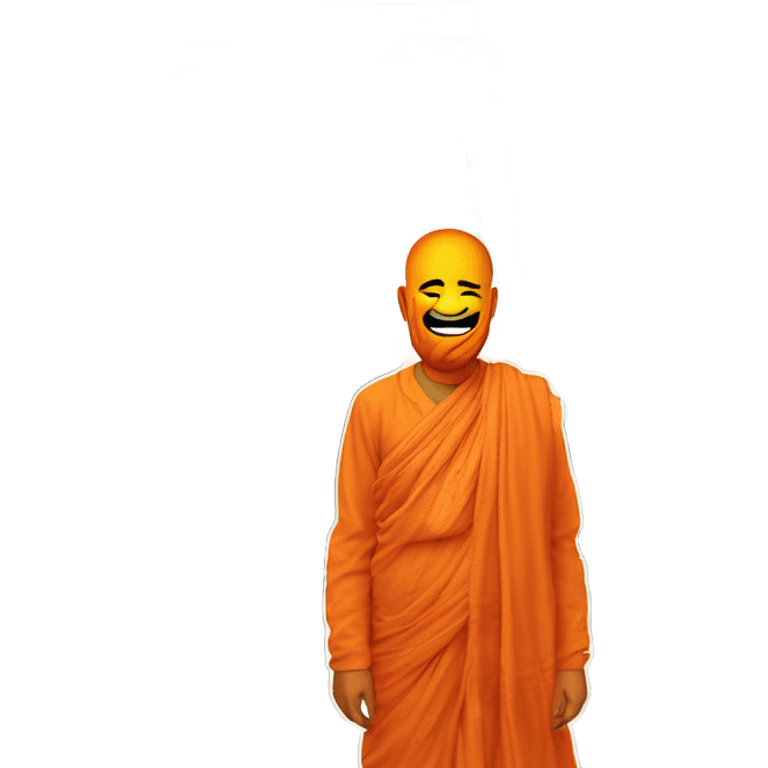 Haridwar ashram in orange next to overpass motorway emoji