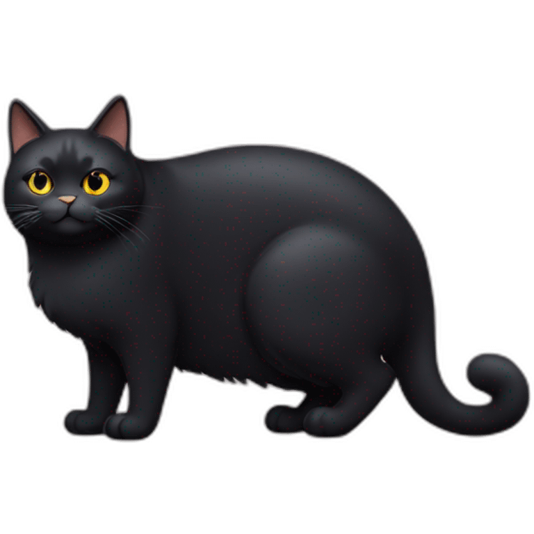 Old fat black cat emoji