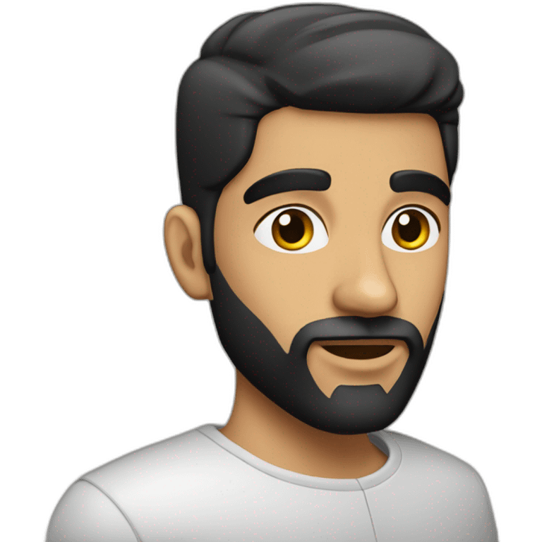 arab man with high fade, beard and black hair emoji