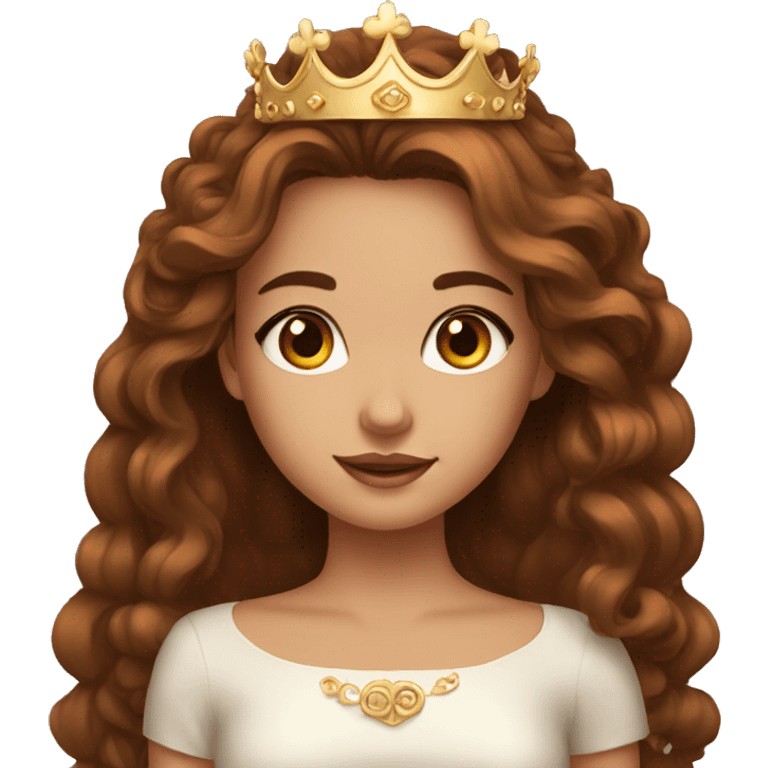 beautiful girl with brown eyes and crown emoji