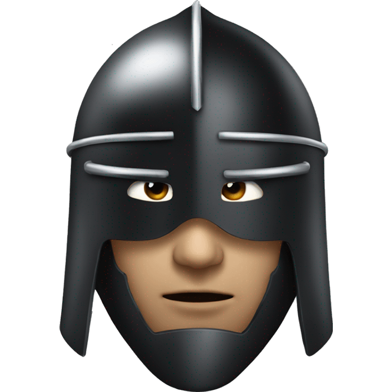 face in knight black helmet fantasy emoji