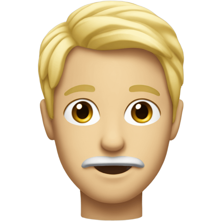 blonde boy with facial hair in Paris emoji