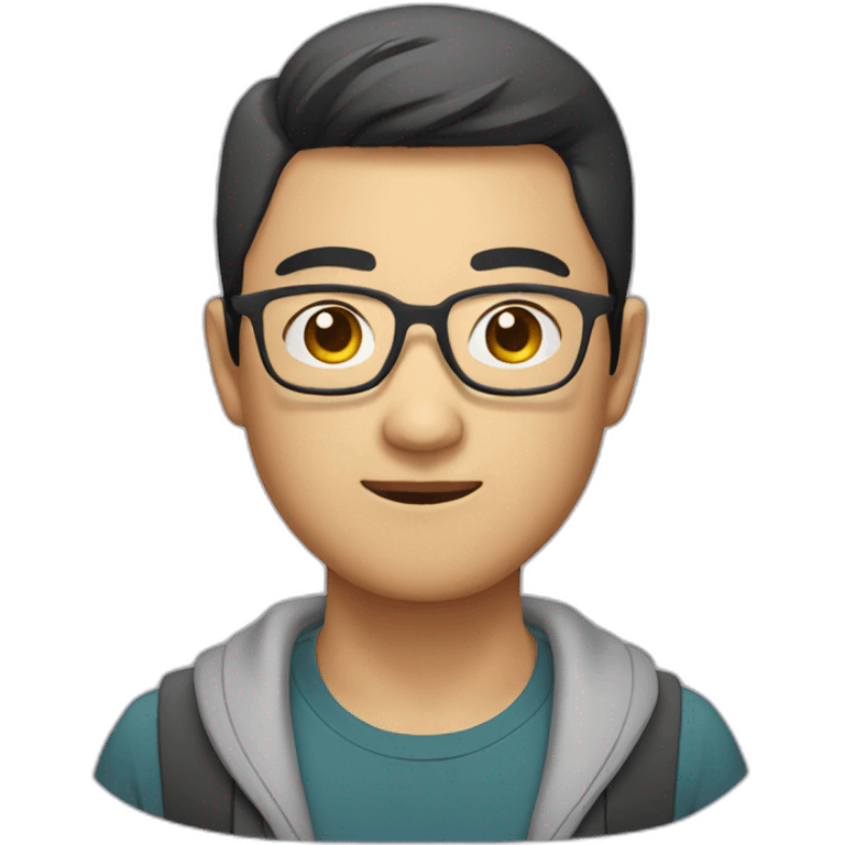 round faced asian male avatar with glasses and light beard emoji