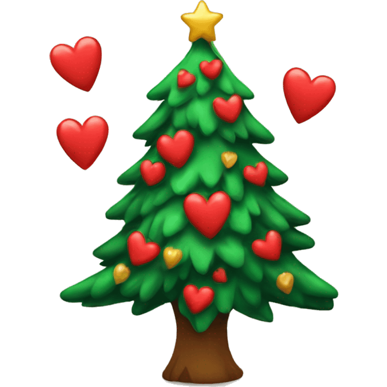 Cristmas tree with hearts emoji