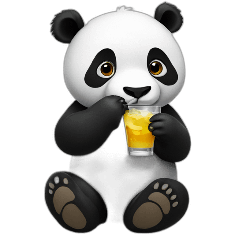 Panda drinking vodka emoji