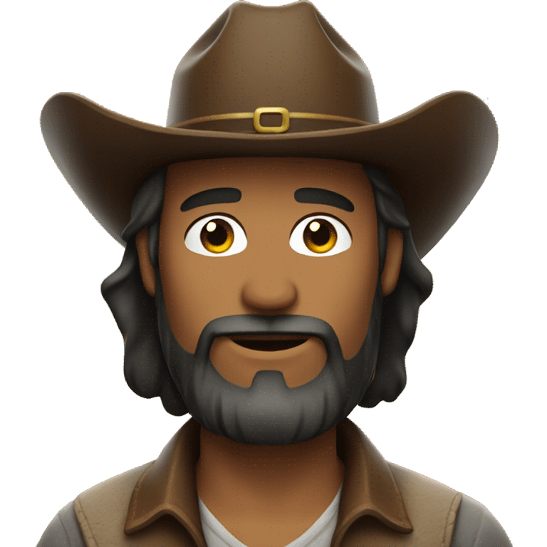 A man with a cowboy hat and beard  emoji