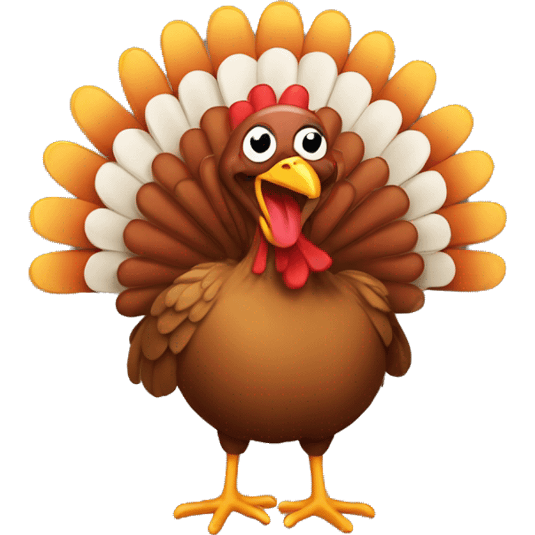 A happy turkey emoji