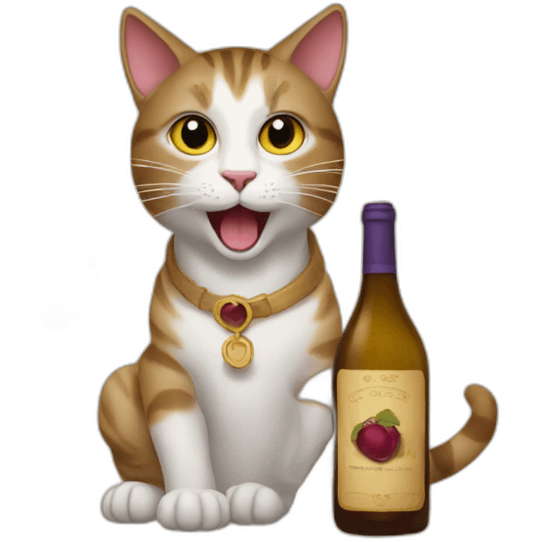 Cat drinking wine emoji