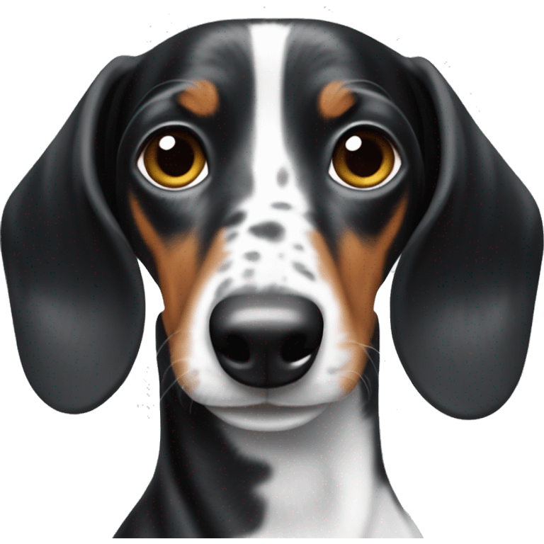 Black and white dapple dachshund  emoji