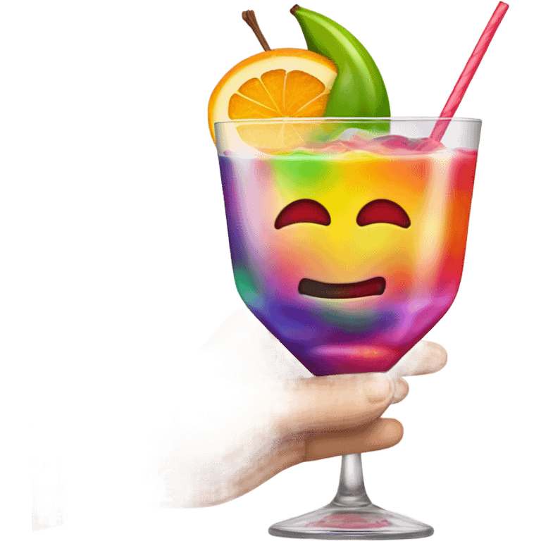 Pain killer cocktail with hands in air emoji