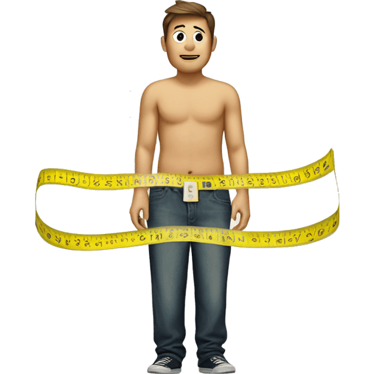 measurement tape around man's waist emoji