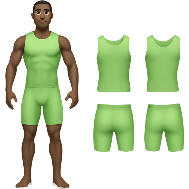 just fit sport man close in light green clothes emoji