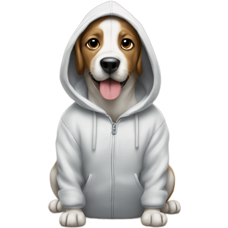 Dog wearing hoodie emoji