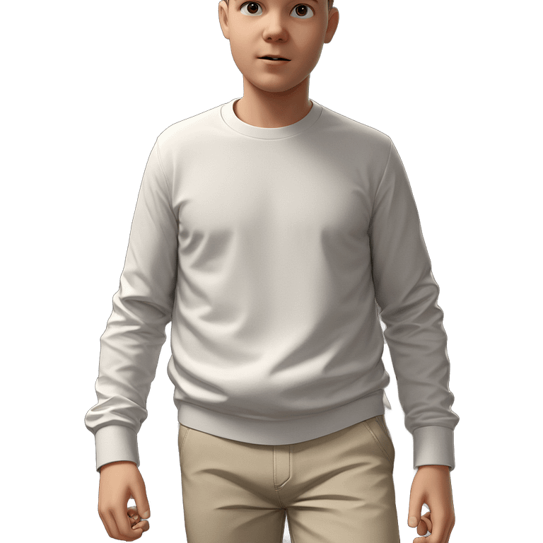 male in white shirt indoors emoji