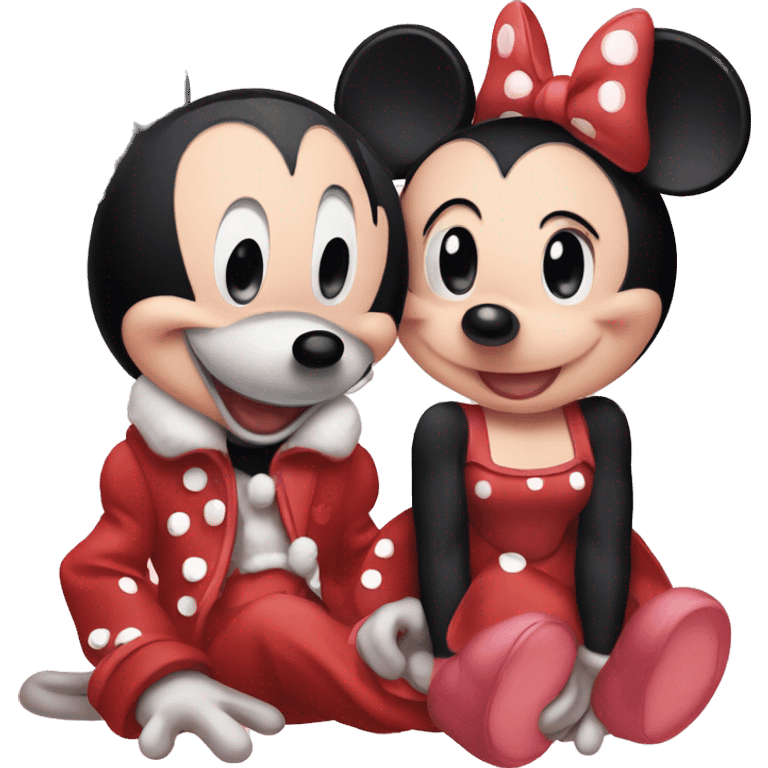 Cute micky mouse and minnie emoji