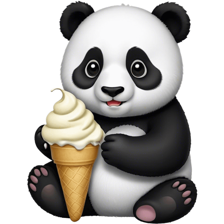 Panda eating ice cream emoji