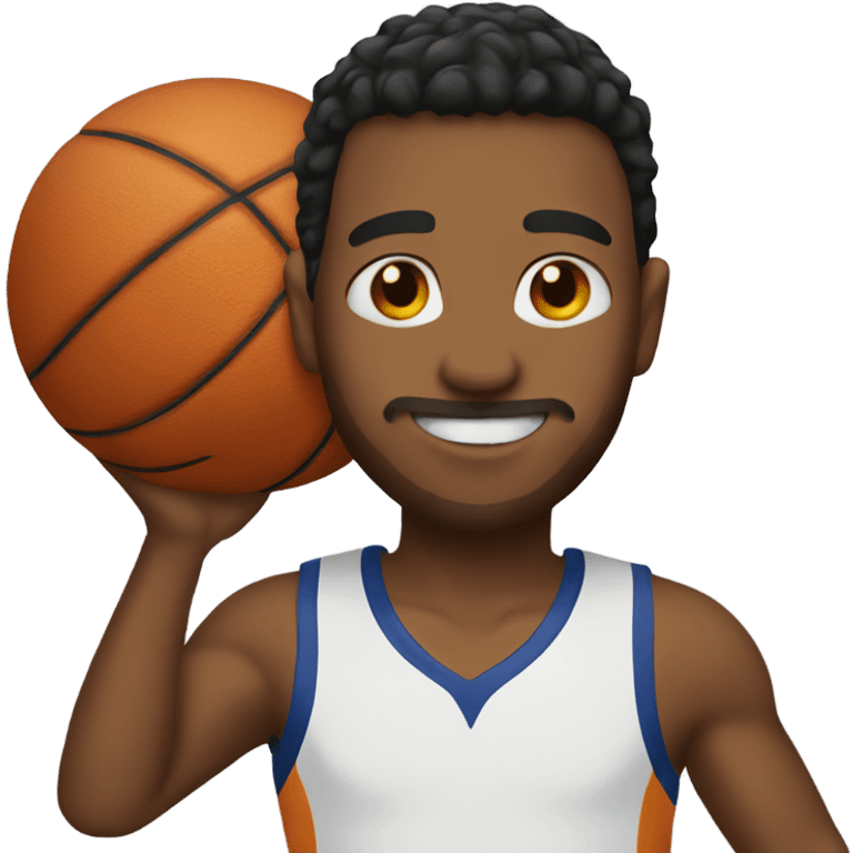 Avery holding a basketball emoji