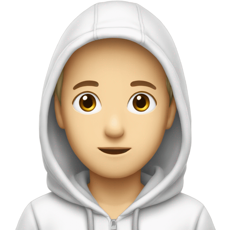 White Hokkaido with hoodie emoji