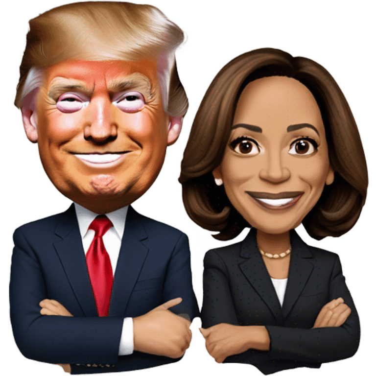 Kamala Harris with trump emoji