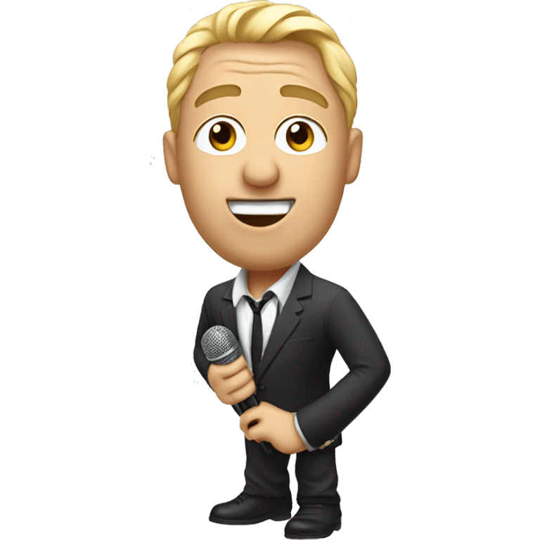 white french with mic standup comedian with micro emoji