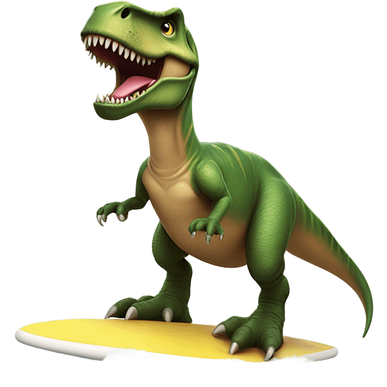 T-Rex on a surf board emoji