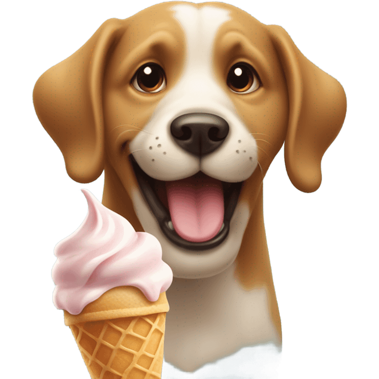 Dog eating ice cream emoji