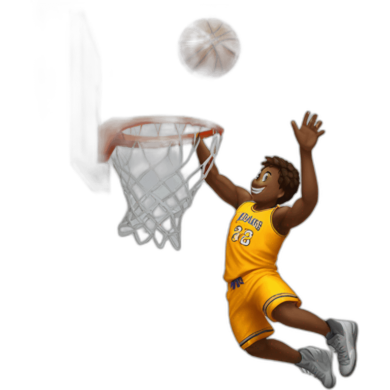 a person dunk on a basketball hoop emoji