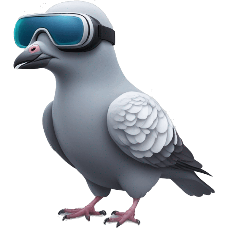 a pigeon with vr goggles  emoji