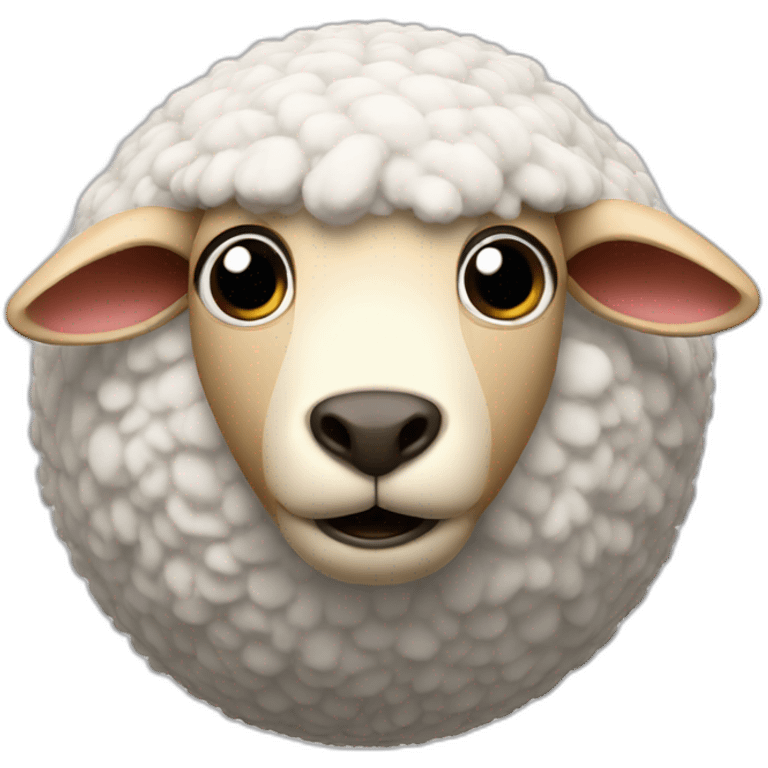 3d sphere with a cartoon Sheep skin texture with big beautiful eyes emoji