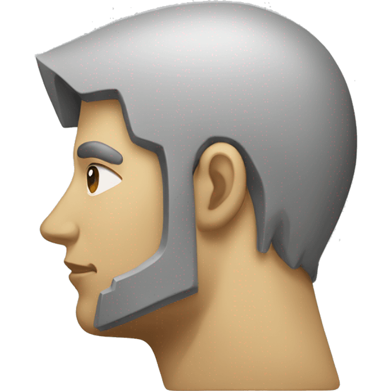 a janus face in profile with one side being human looking left and the other side being an angular android looking right emoji