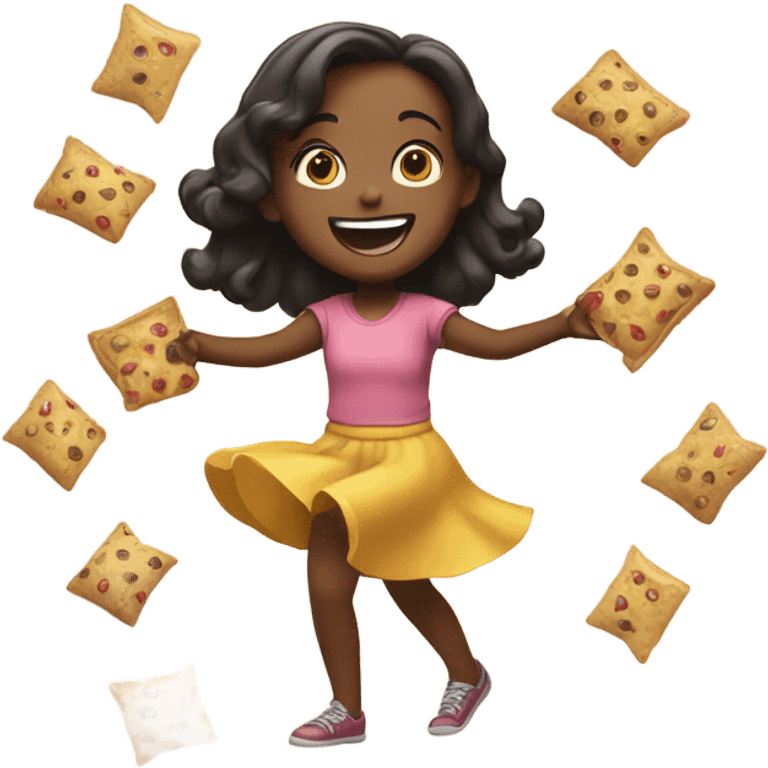 Girl dancing with snacks  emoji