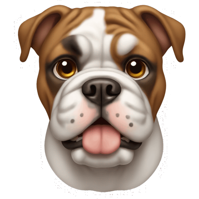 brown and white bulldog emoji