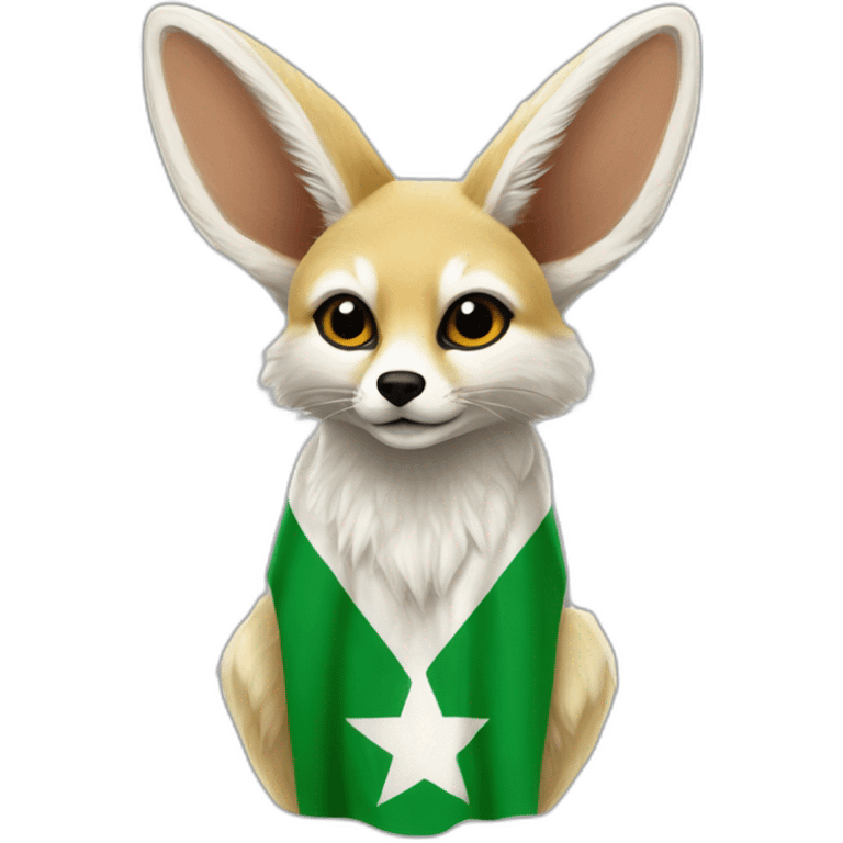 fennec portant le drapeau de l’Algerie 🇩🇿 emoji