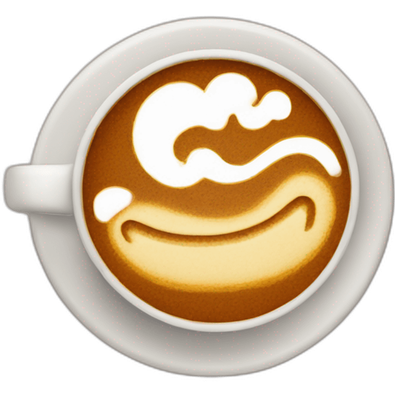 cup of coffee with a pattern on the foam emoji