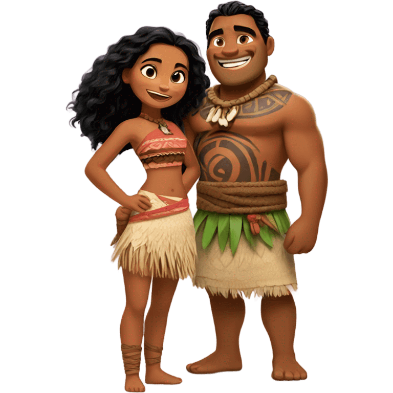 Moana with Maui emoji