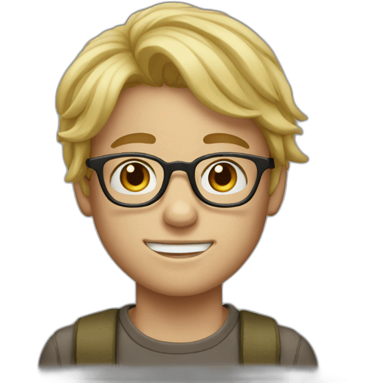 Blond boy with glasses and freckles  emoji