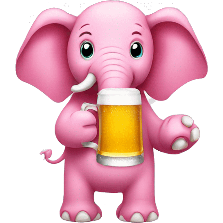 pink elephant drinking beer out of his paw emoji