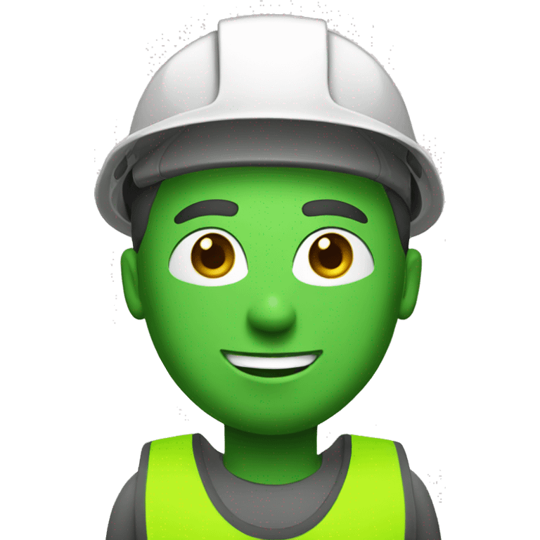 white man with construction helmet green as if ready to work emoji