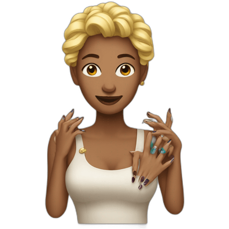 Women with nails emoji