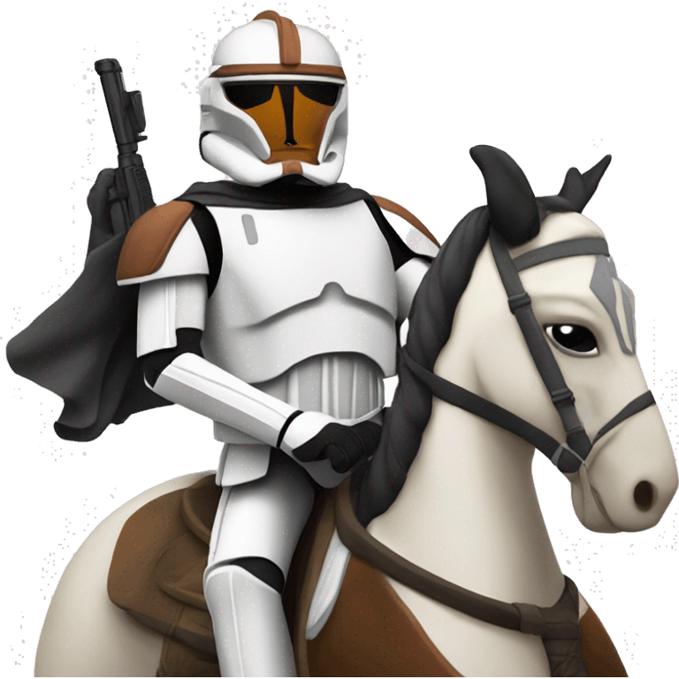 Clone trooper riding a horse emoji