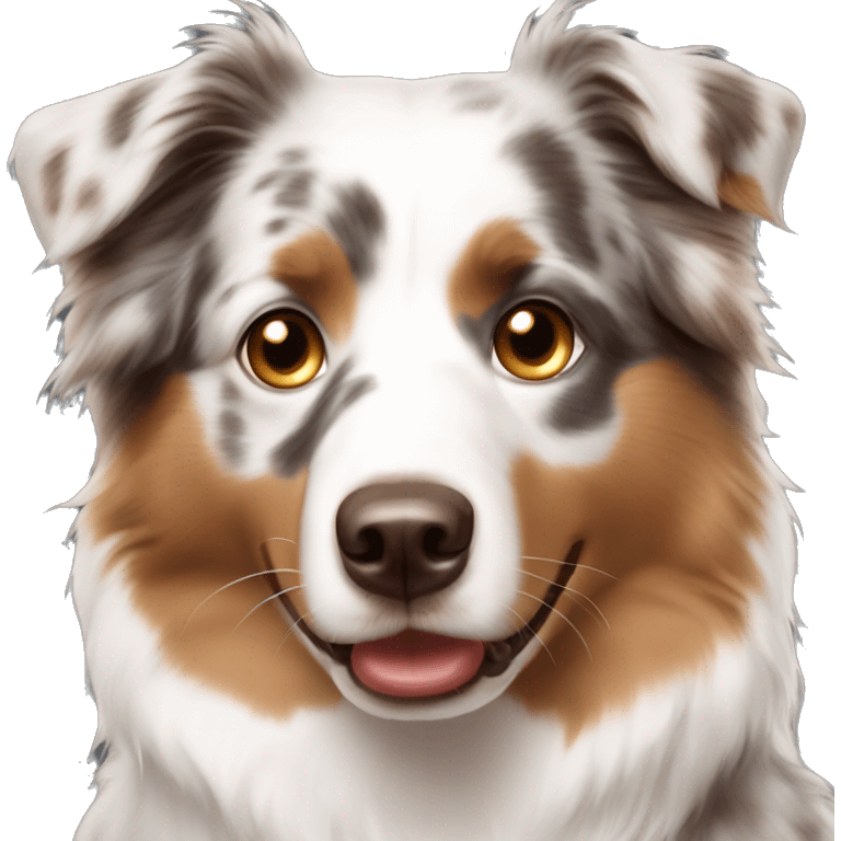 Australian shepherd white light brown one blue eye one brown  emoji