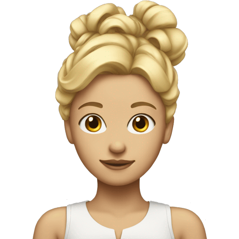 blonde girl with hairstyle in two bunches on her head emoji