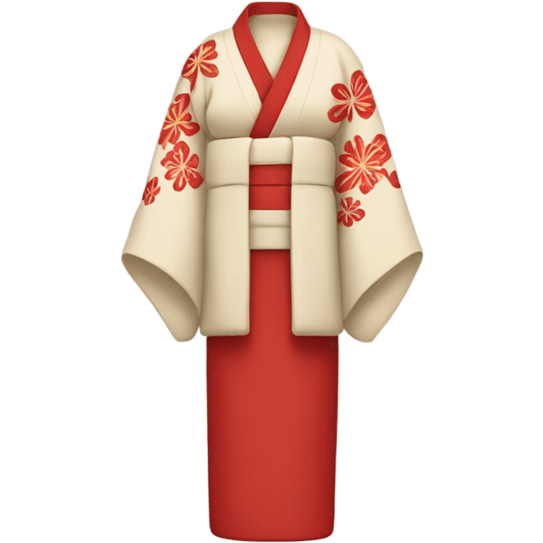 kimono red beige emoji