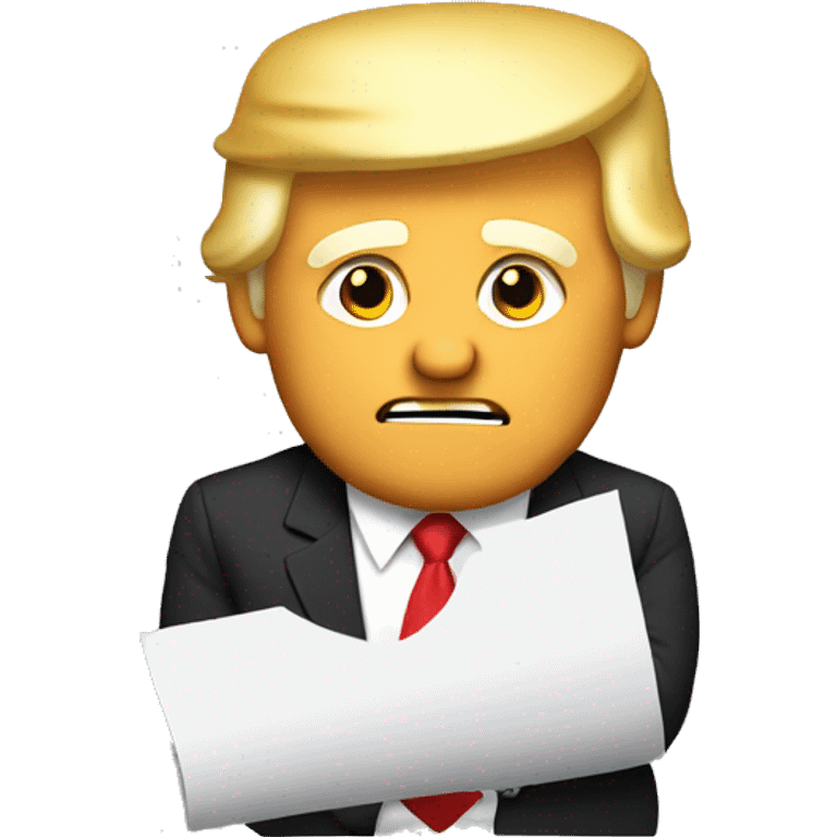 trump with paper in hand emoji