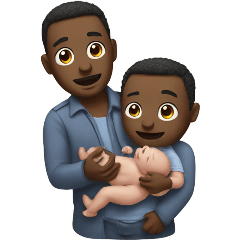 Two men raising a baby ￼ emoji