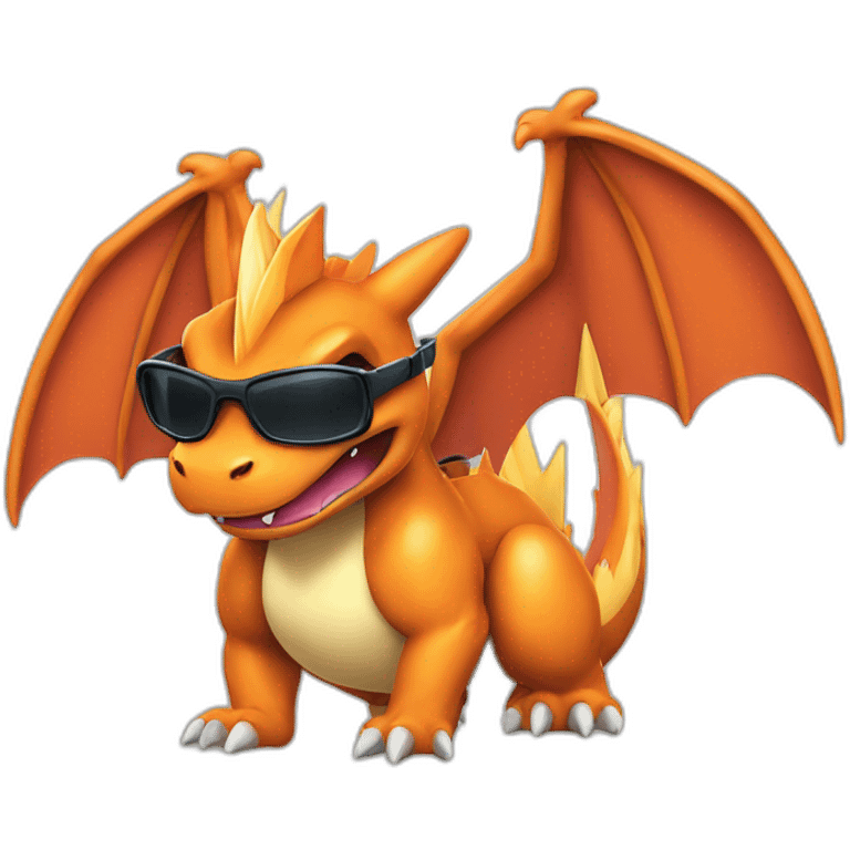 Charizard with sunglasses emoji