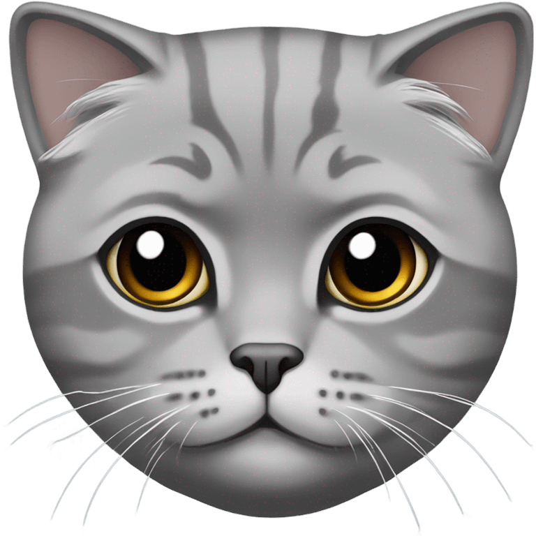 solid Grey scottish fold cat emoji