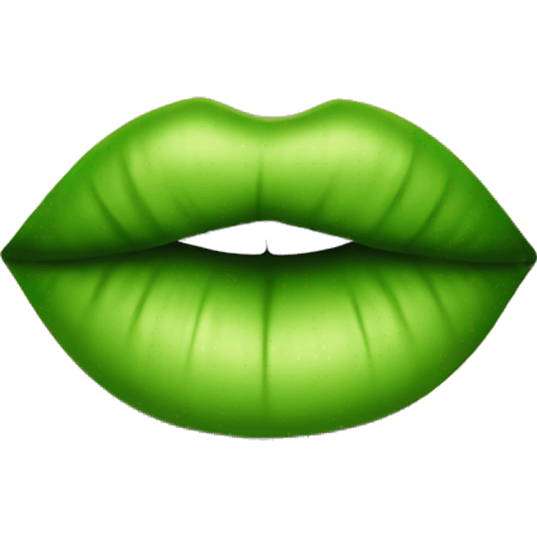 green lips with lime inside emoji