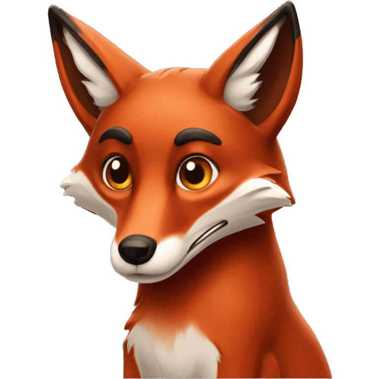 Dark red fox emoji